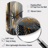 Shapes And Lines Abstract Marble IV - Asymmetric Metal Wall Clock