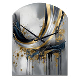 Shapes And Lines Abstract Marble V - Asymmetric Metal Wall Clock