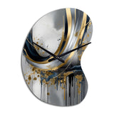 Shapes And Lines Abstract Marble V - Asymmetric Metal Wall Clock