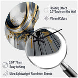 Shapes And Lines Abstract Marble V - Asymmetric Metal Wall Clock