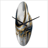 Shapes And Lines Abstract Marble V - Asymmetric Metal Wall Clock
