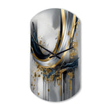 Shapes And Lines Abstract Marble V - Asymmetric Metal Wall Clock