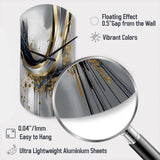 Shapes And Lines Abstract Marble V - Asymmetric Metal Wall Clock