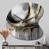 Shapes And Lines Abstract Marble V - Asymmetric Metal Wall Clock