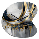 Shapes And Lines Abstract Marble V - Asymmetric Metal Wall Clock