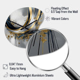 Shapes And Lines Abstract Marble V - Asymmetric Metal Wall Clock