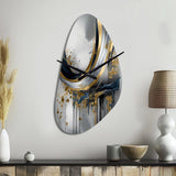 Shapes And Lines Abstract Marble V - Asymmetric Metal Wall Clock