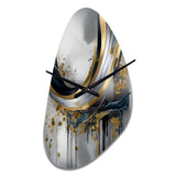 Shapes And Lines Abstract Marble V - Asymmetric Metal Wall Clock