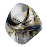 Shapes And Lines Abstract Marble V - Asymmetric Metal Wall Clock