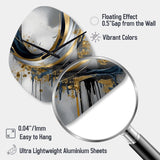 Shapes And Lines Abstract Marble V - Asymmetric Metal Wall Clock