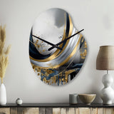 Shapes And Lines Abstract Marble V - Asymmetric Metal Wall Clock