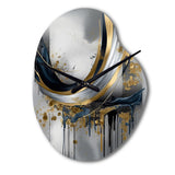 Shapes And Lines Abstract Marble V - Asymmetric Metal Wall Clock