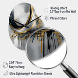 Shapes And Lines Abstract Marble V - Asymmetric Metal Wall Clock