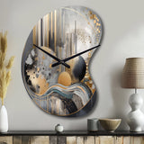 Soft Colors Marble Abstract I - Asymmetric Metal Wall Clock