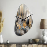Soft Colors Marble Abstract I - Asymmetric Metal Wall Clock