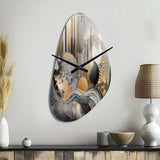 Soft Colors Marble Abstract I - Asymmetric Metal Wall Clock