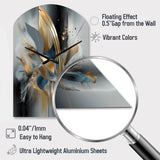Soft Colors Marble Abstract II - Asymmetric Metal Wall Clock