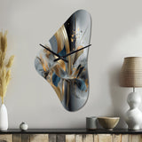 Soft Colors Marble Abstract II - Asymmetric Metal Wall Clock
