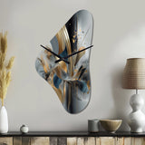 Soft Colors Marble Abstract II - Asymmetric Metal Wall Clock