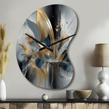 Soft Colors Marble Abstract II - Asymmetric Metal Wall Clock