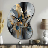 Soft Colors Marble Abstract II - Asymmetric Metal Wall Clock