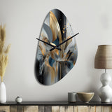 Soft Colors Marble Abstract II - Asymmetric Metal Wall Clock