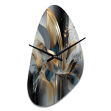 Soft Colors Marble Abstract II - Asymmetric Metal Wall Clock