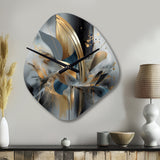 Soft Colors Marble Abstract II - Asymmetric Metal Wall Clock