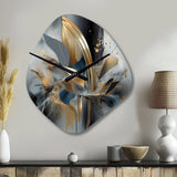 Soft Colors Marble Abstract II - Asymmetric Metal Wall Clock