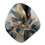Soft Colors Marble Abstract II - Asymmetric Metal Wall Clock