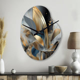 Soft Colors Marble Abstract II - Asymmetric Metal Wall Clock