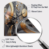 Soft Colors Marble Abstract III - Asymmetric Metal Wall Clock