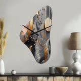 Soft Colors Marble Abstract III - Asymmetric Metal Wall Clock