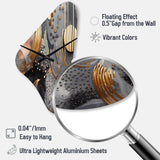 Soft Colors Marble Abstract III - Asymmetric Metal Wall Clock