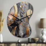 Soft Colors Marble Abstract III - Asymmetric Metal Wall Clock