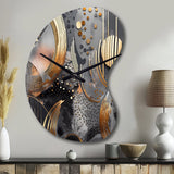 Soft Colors Marble Abstract III - Asymmetric Metal Wall Clock