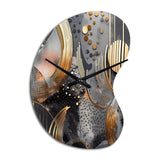 Soft Colors Marble Abstract III - Asymmetric Metal Wall Clock