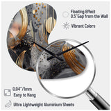 Soft Colors Marble Abstract III - Asymmetric Metal Wall Clock
