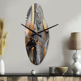 Soft Colors Marble Abstract III - Asymmetric Metal Wall Clock