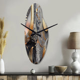 Soft Colors Marble Abstract III - Asymmetric Metal Wall Clock