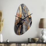 Soft Colors Marble Abstract III - Asymmetric Metal Wall Clock