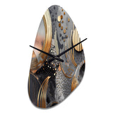 Soft Colors Marble Abstract III - Asymmetric Metal Wall Clock