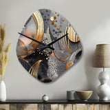 Soft Colors Marble Abstract III - Asymmetric Metal Wall Clock