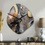 Soft Colors Marble Abstract III - Asymmetric Metal Wall Clock