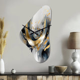 Soft Colors Marble Abstract IV - Asymmetric Metal Wall Clock