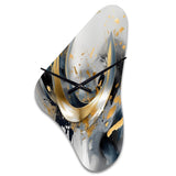Soft Colors Marble Abstract IV - Asymmetric Metal Wall Clock