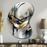 Soft Colors Marble Abstract IV - Asymmetric Metal Wall Clock