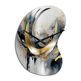 Soft Colors Marble Abstract IV - Asymmetric Metal Wall Clock