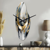 Soft Colors Marble Abstract IV - Asymmetric Metal Wall Clock