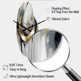 Soft Colors Marble Abstract IV - Asymmetric Metal Wall Clock